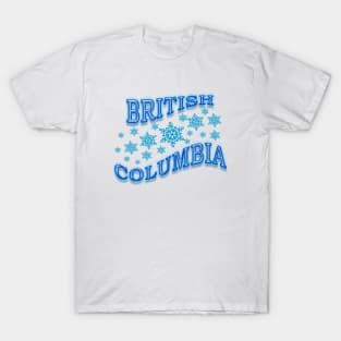 Blue Snowflakes British Columbia, Pacific West Coast T-Shirt